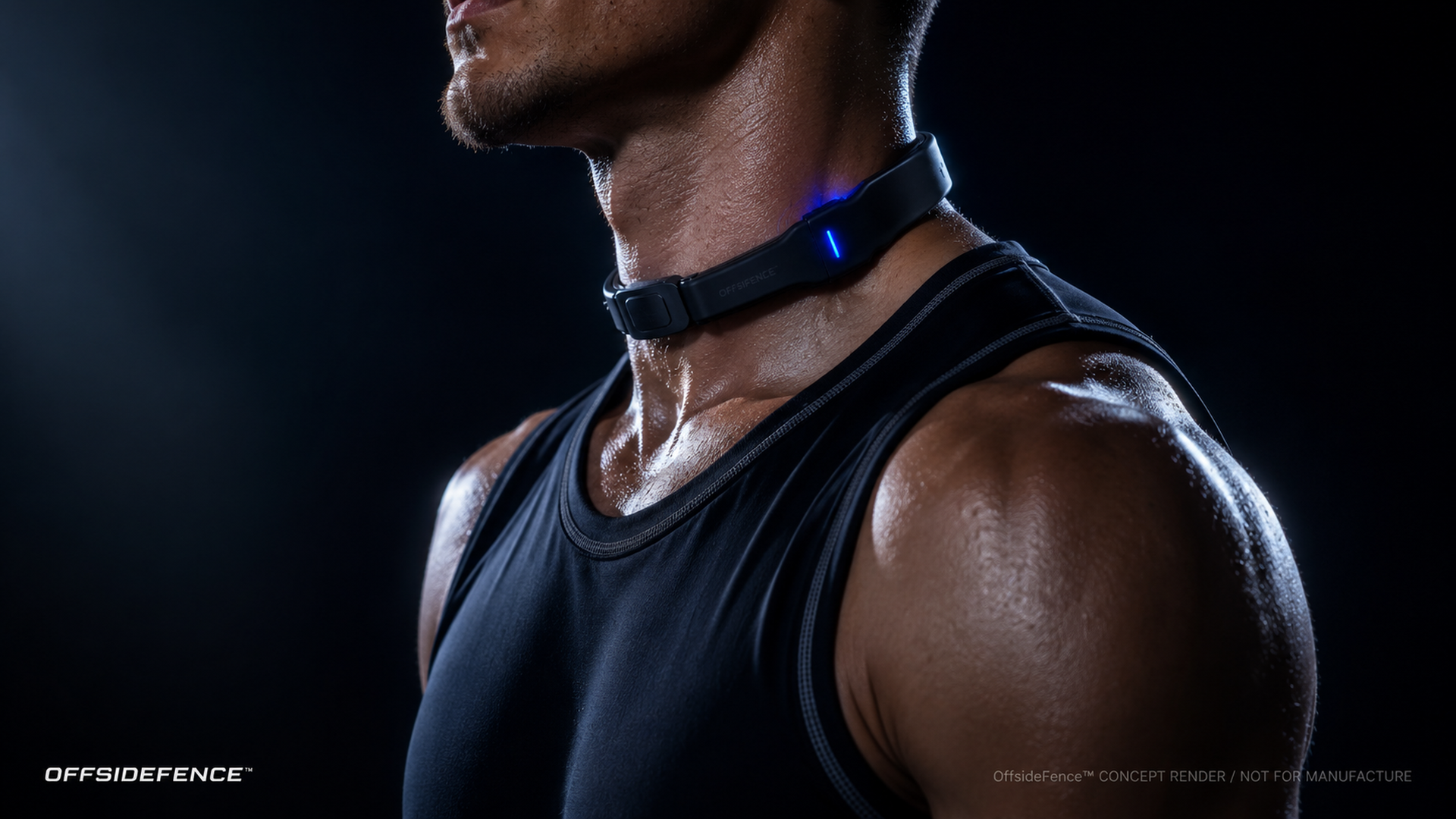 Player wearing OffsideFence collar